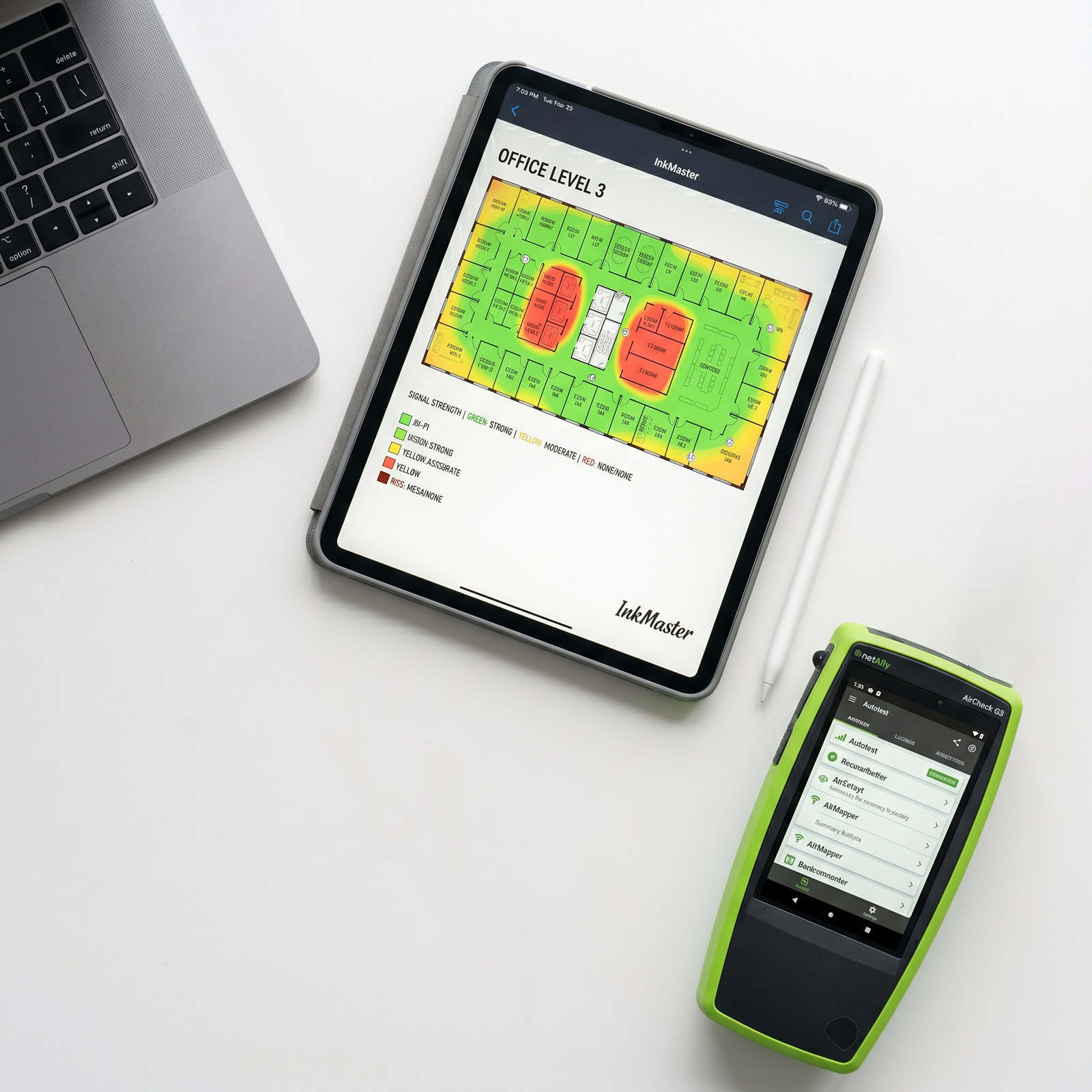 NetAlly AirCheck G3 Pro and Wi-Fi heatmap
